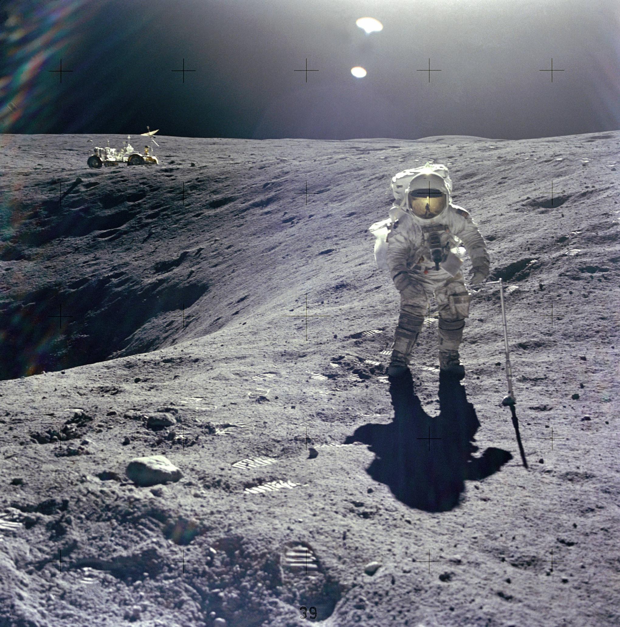 Apollo-16-Astronaut-Walking-On-The-MoonA