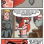 Girl's Armor In Video Game Logic By Oglaf.com Comics