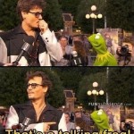 Johnny Depp Realizes His Talking To A Talking Frog