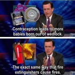 Stephen Colbert On Fire Extinguisher And Stupid Theories