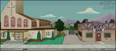 Moes-Bar-Church-People-Switch-Places-During-The-Apocalypse-In-The-Simpsons-Movie.gif
