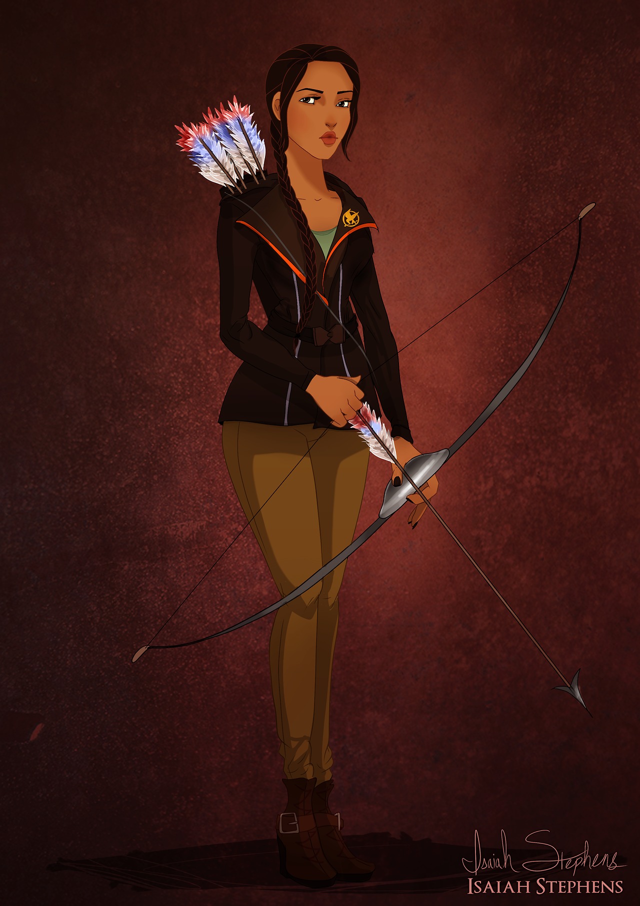 Disney’s Pocahontas As Katniss Everdeen In Artwork By Isaiah Stephens