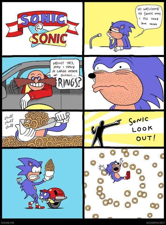 Sonic The Hedgehog Works At The Sonic Drive-Thru In Comic By Hoomph