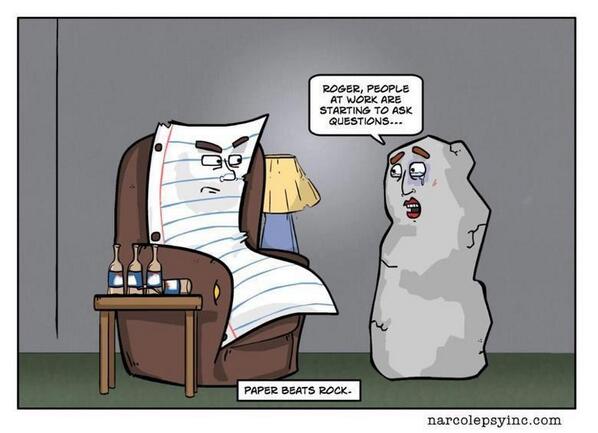 Paper Beats Rock At Home In Comic By Narcolepsyinc